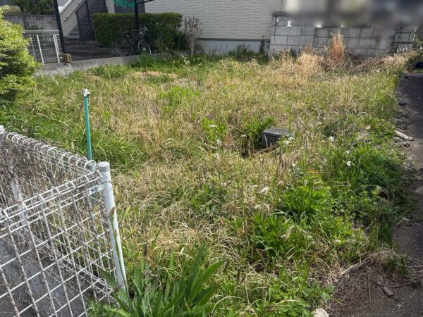 ドッグランづくり(人工芝張り)、植栽の移植・抜根の作業写真