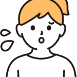 焦る女性のイラスト