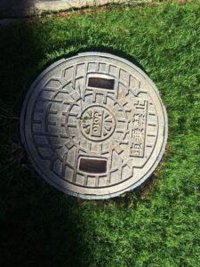 DIYで人工芝設置　丸く切り抜いた人工芝