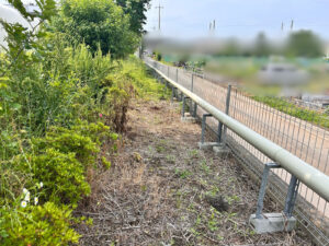 会社敷地内の除草作業（草刈り）　作業写真