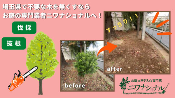埼玉県で不要な木をなくすならお庭の専門店ニワナショナルへ