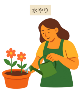 花植えの手順　水やり