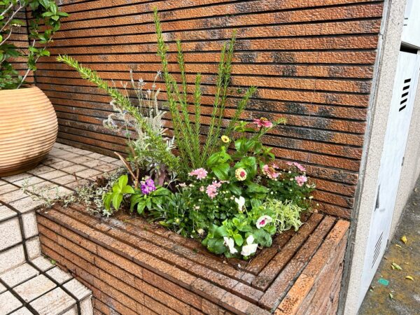 抜根,花植え,植樹の作業写真