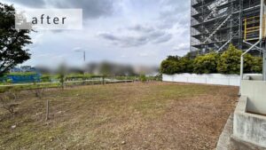 会社敷地内の除草作業（草刈り）　作業写真