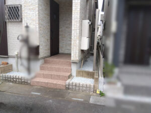 整地、防草シート、砕石、伐採の作業写真