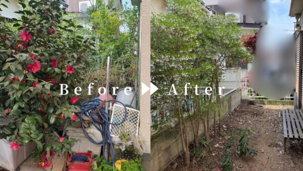 【施工事例】庭木伐採・不用品回収処分 / 埼玉県北足立郡伊奈町【写真・費用あり】　