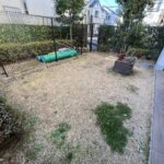 芝はがし、整地、シート張り、人工芝張り