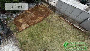 芝生の張り替え作業写真　アイキャッチ