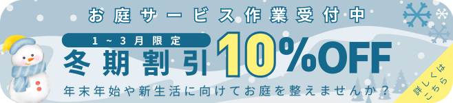 寒い季節もお庭をきれいに｜冬のお手入れ10％OFF