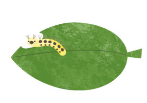 葉っぱにいる虫のイラスト