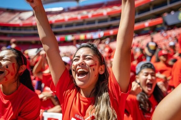 スタジアムでスポーツ観戦