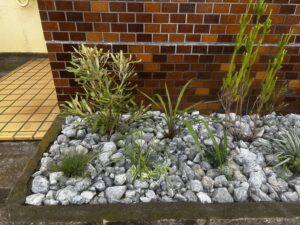 ロックガーデン風花壇づくりの作業写真